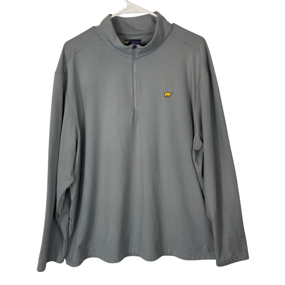 Jack Nicklaus Mens XL Gray‎ Golden Bear Quarter Zip Golf Pullover
